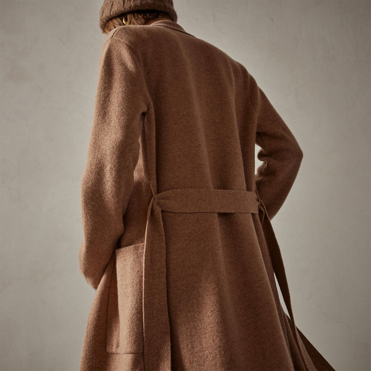 Belted Cashmere Coat in Caramel | James Perse Los Angeles