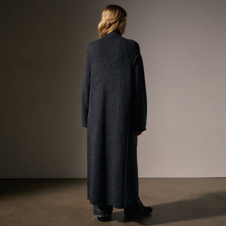 Chunky Knit Cashmere Marl Cardigan in Charcoal Marl | James Perse Los Angeles