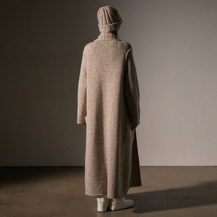 Chunky Knit Cashmere Marl Cardigan in Stone Marl | James Perse Los Angeles