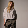 Cashmere Side Split Tunic in Pearl | James Perse Los Angeles