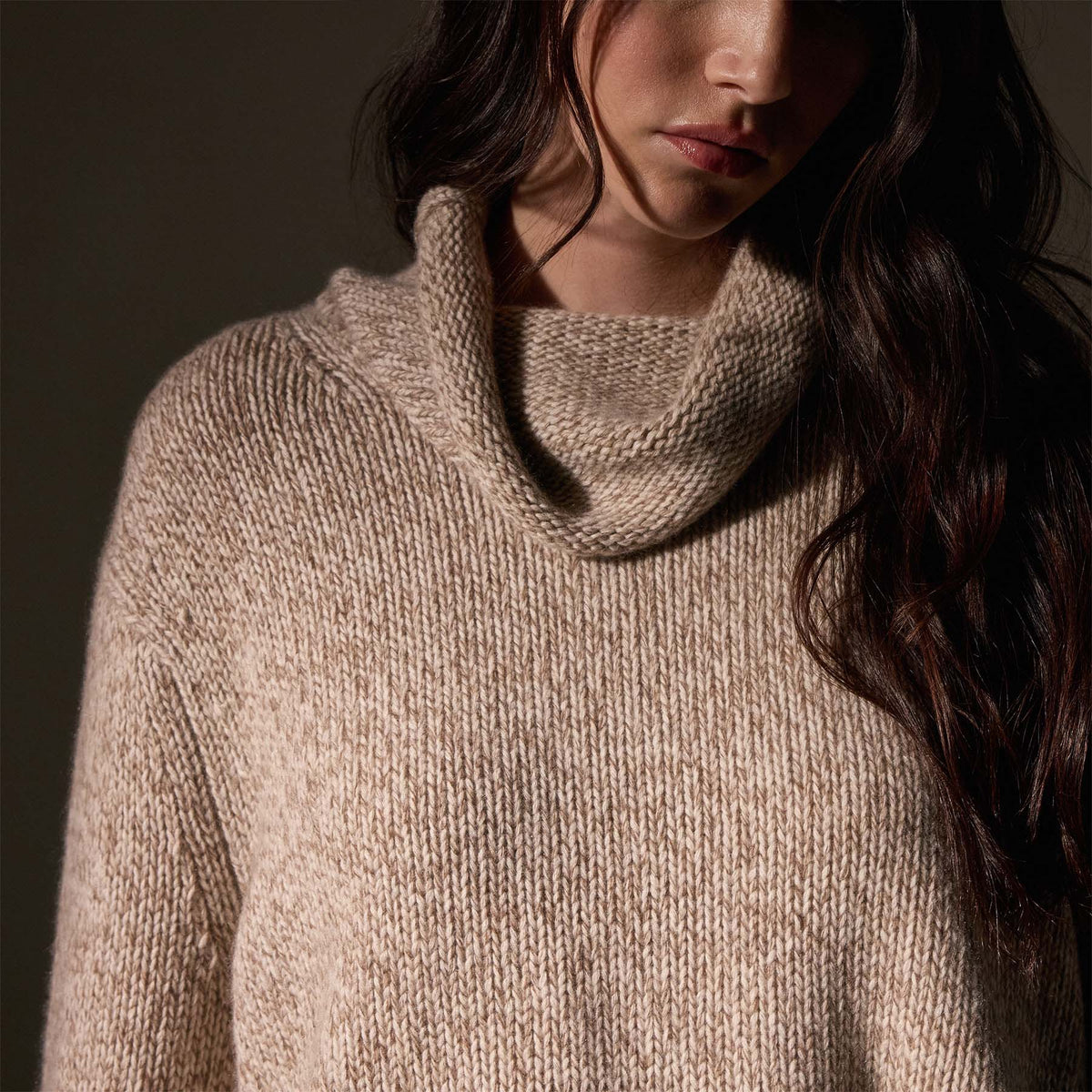 Recycled Cashmere Pullover  in Stone Marl | James Perse Los Angeles