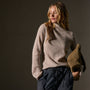 Recycled Cashmere Funnel Neck in Soft Beige | James Perse Los Angeles