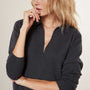 Recycled Cashmere Open Polo - Maine | James Perse Los Angeles