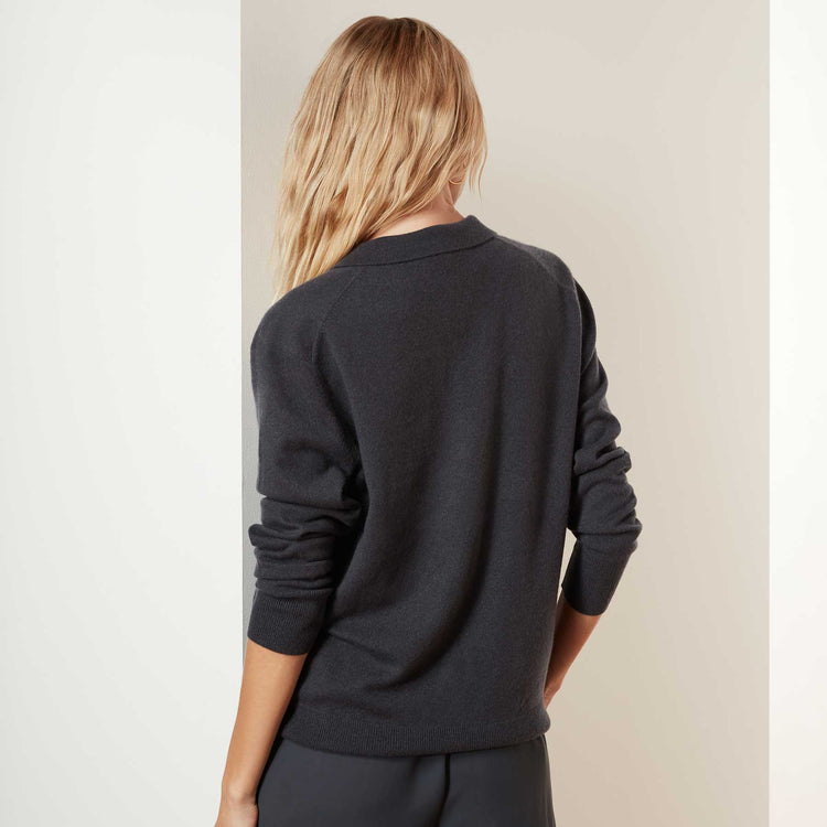 Recycled Cashmere Open Polo - Maine | James Perse Los Angeles
