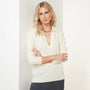 Recycled Cashmere Open Polo - Milk | James Perse Los Angeles