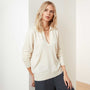 Recycled Cashmere Open Polo - Milk | James Perse Los Angeles