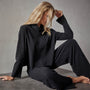 Recycled Cashmere Crop Funnel in Black | James Perse Los Angeles
