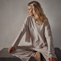 Recycled Cashmere Crop Funnel in Stone | James Perse Los Angeles