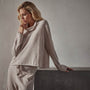 Recycled Cashmere Crop Funnel in Stone | James Perse Los Angeles