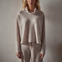 Recycled Cashmere Crop Funnel in Stone | James Perse Los Angeles