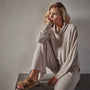 Recycled Cashmere Crop Funnel in Stone | James Perse Los Angeles