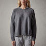 Recycled Cashmere Graphic Pullover Hoodie in Flannel/Aqua | James Perse Los Angeles 
