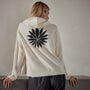 Recycled Cashmere Graphic Pullover Hoodie in Ivory/Black | James Perse Los Angeles 