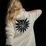 Recycled Cashmere Graphic Pullover Hoodie in Ivory/Black | James Perse Los Angeles 