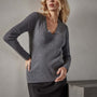 Skinny Rib Soft Vin Neck in Grey Felt | James Perse Los Angeles
