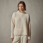 Ribbed Cashmere Funnel Neck in Ivory | James Perse Los Angeles