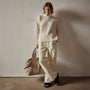 Ribbed Cashmere Funnel Neck in Ivory | James Perse Los Angeles