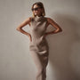 Ribbed Cashmere Sleeveless Turtleneck in Mocha | James Perse Los Angeles