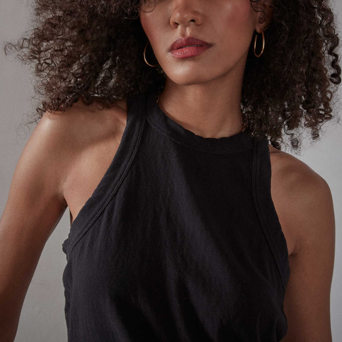 Brushed Jersey Muscle Tank - Black | James Perse Los Angeles