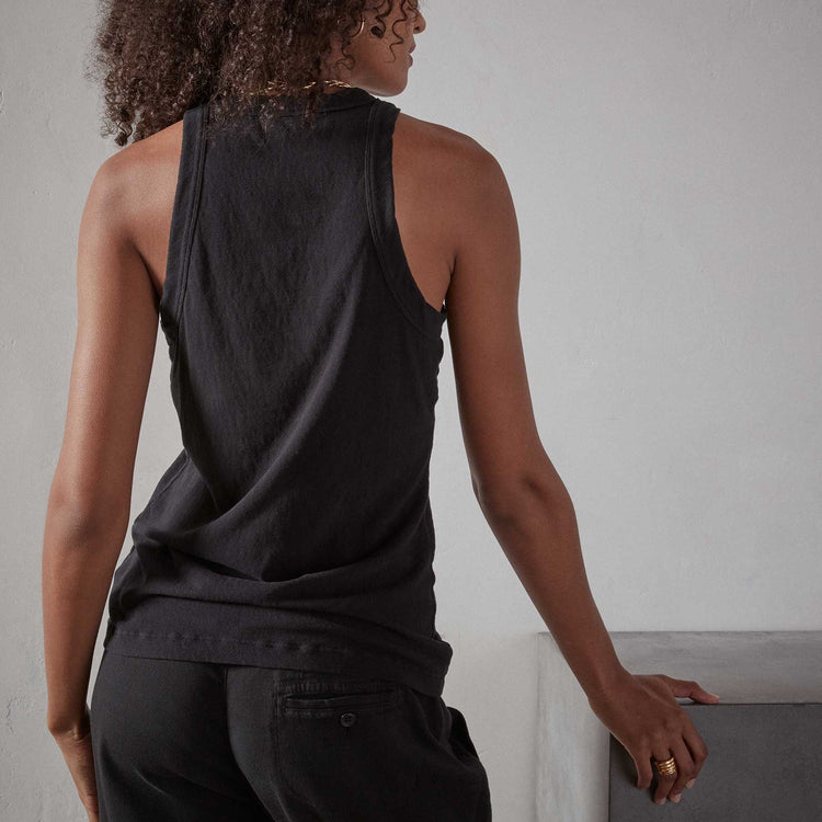 Brushed Jersey Muscle Tank - Black | James Perse Los Angeles