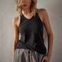 Cut Away Racer Back Tank in Black | James Perse Los Angeles 
