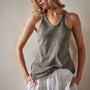 Cut Away Racer Back Tank in River Rock Pigment | James Perse Los Angeles 