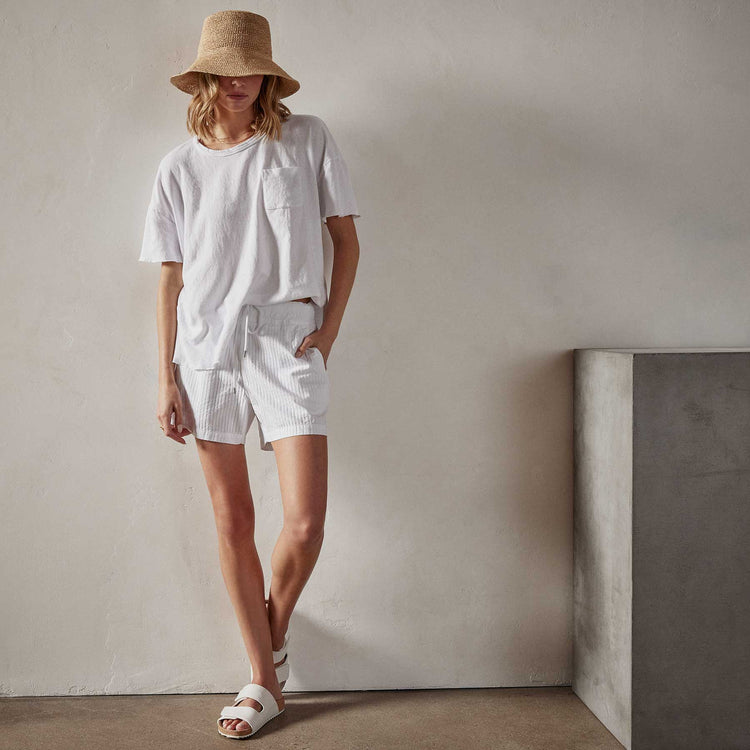 Jersey Relaxed Fit Pocket Tee in White | James Perse Los Angeles 