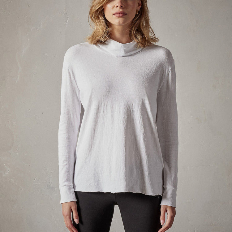 jersey oversized funnel neck white wrbj3836 | James Perse Los Angeles 