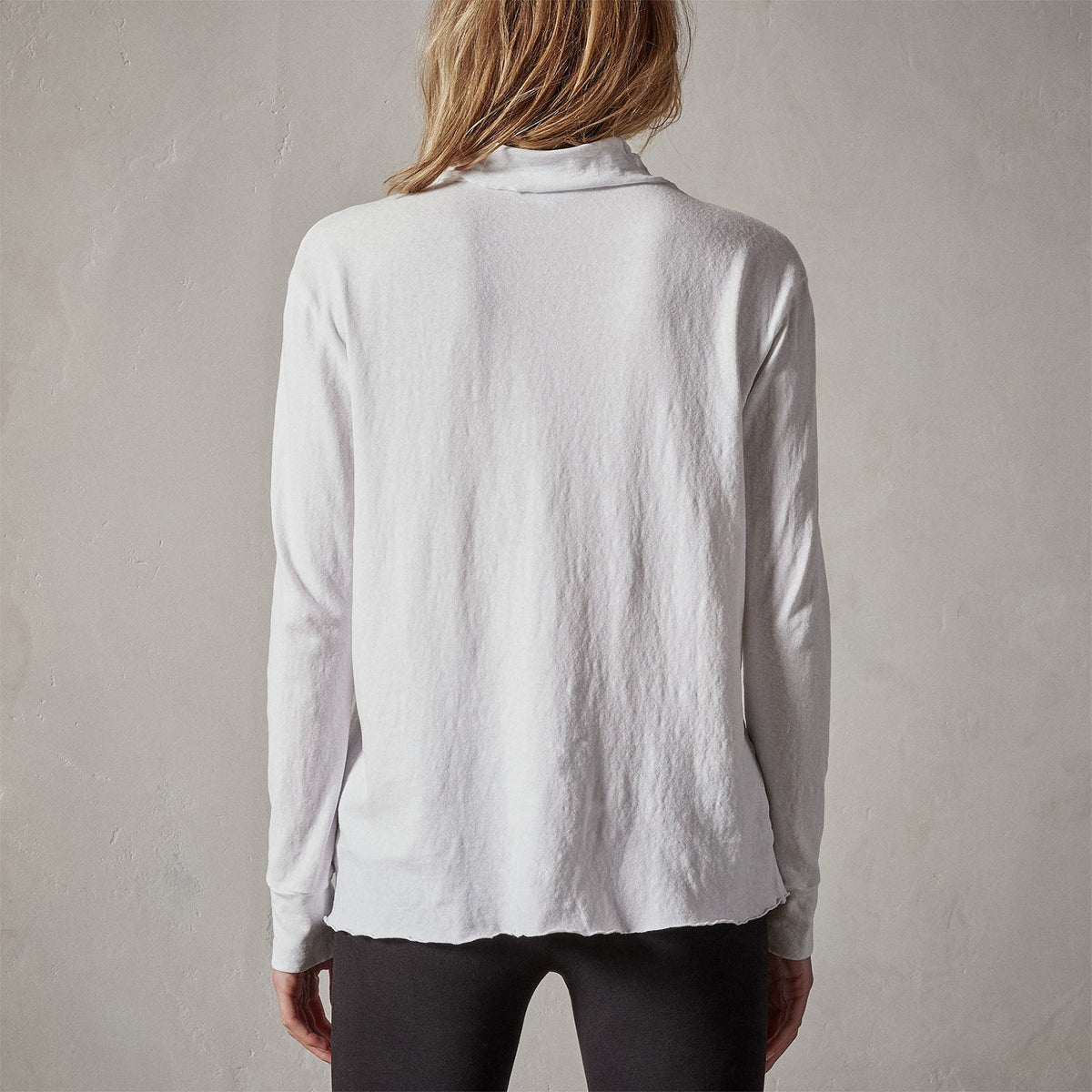 jersey oversized funnel neck white wrbj3836 | James Perse Los Angeles 