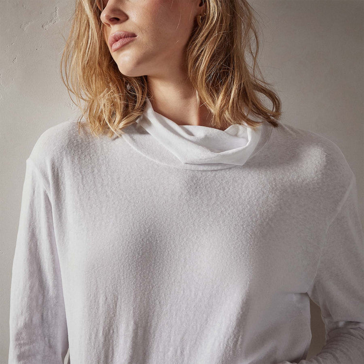 jersey oversized funnel neck white wrbj3836 | James Perse Los Angeles 