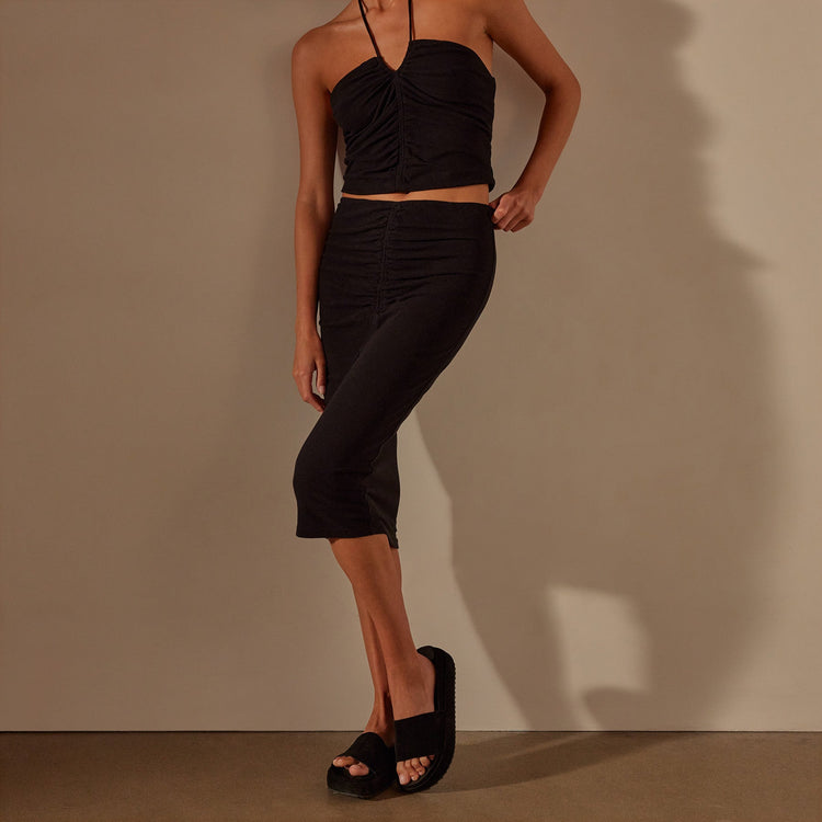 Recycled Brushed Jersey Skirt in Black | James Perse Los Angeles