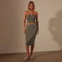 Recycled Brushed Jersey Skirt in Palm Pigment | James Perse Los Angeles