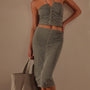 Recycled Brushed Jersey Skirt in Palm Pigment | James Perse Los Angeles