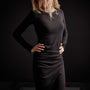 Recycled Brushed Jersey Column Dress - Black | James Perse Los Angeles