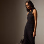 Ruched Cut Away Tank Dress in Black | James Perse Los Angeles