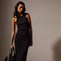 Ruched Cut Away Tank Dress in Black | James Perse Los Angeles