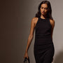 Ruched Cut Away Tank Dress in Black | James Perse Los Angeles