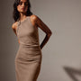 Ruched Cut Away Tank Dress in Cargo Pigment | James Perse Los Angeles