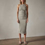 Ruched Cut Away Tank Dress in Silt Pigment | James Perse Los Angeles 