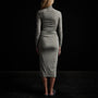 Jersey Ruched Turtle Nk Dress in Concrete Pigment | James Perse Los Angeles