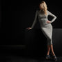 Jersey Ruched Turtle Nk Dress in Concrete Pigment | James Perse Los Angeles