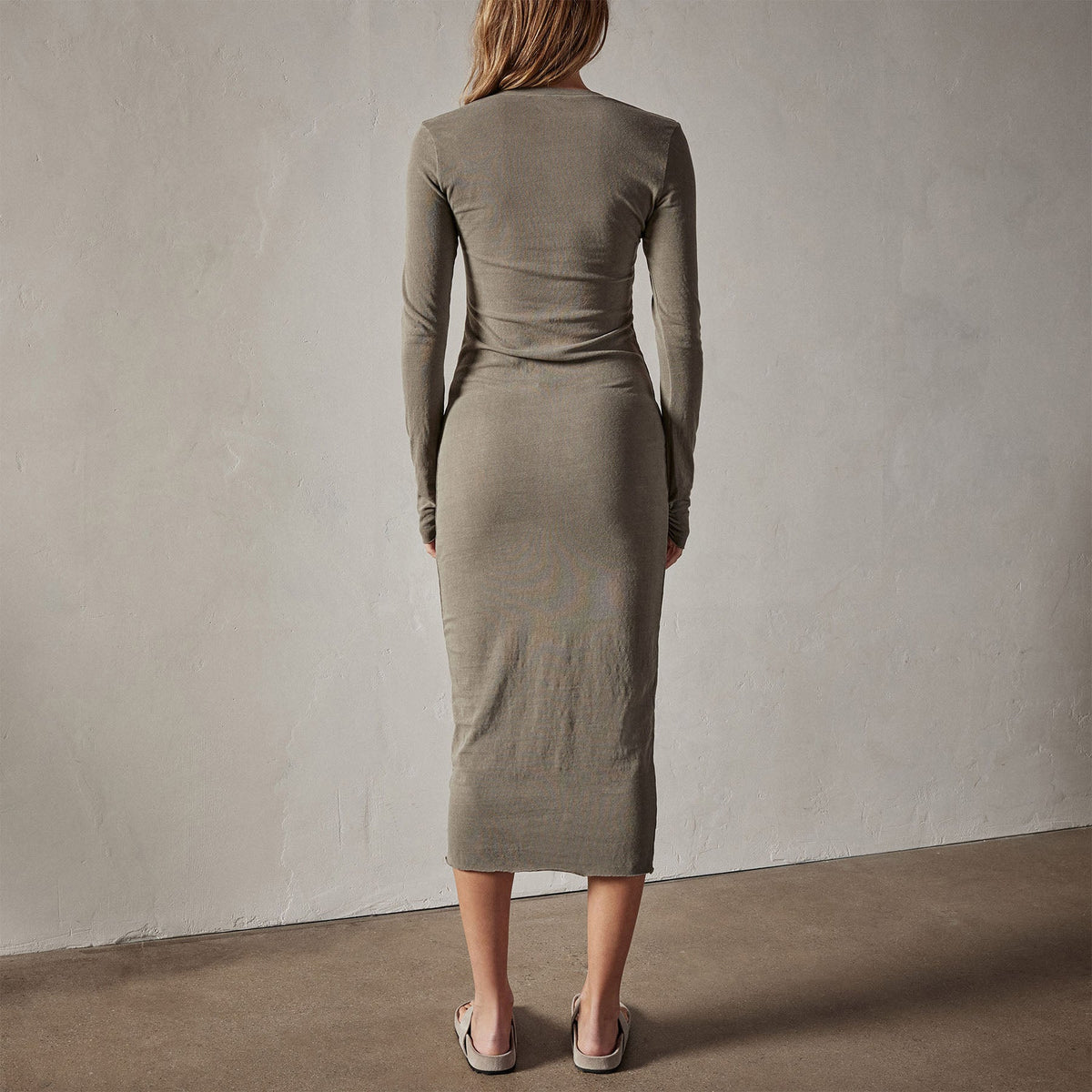 deep v front ruched dress ammo pigment wrbj6724 | James Perse Los Angeles 
