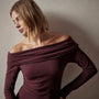 Brushed Jersey Off The Shoulder Dress in Cordova | James Perse Los Angeles