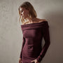 Brushed Jersey Off The Shoulder Dress in Cordova | James Perse Los Angeles