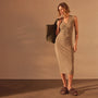 Recycled Jersey Front Ruched Dress in Cashew Pigment | James Perse Los Angeles