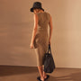 Recycled Jersey Front Ruched Dress in Cashew Pigment | James Perse Los Angeles