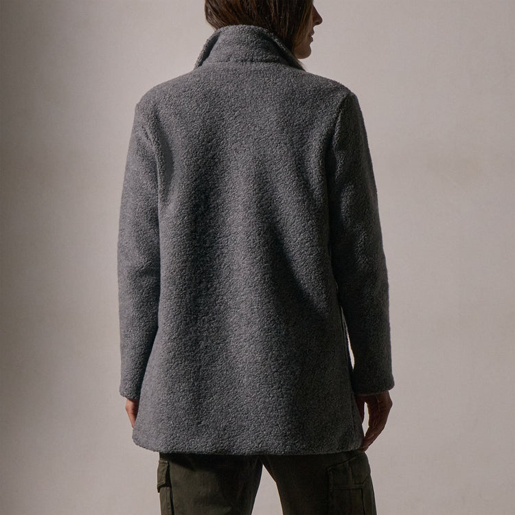 Funnel Neck Coat in Flannel | James Perse Los Angeles