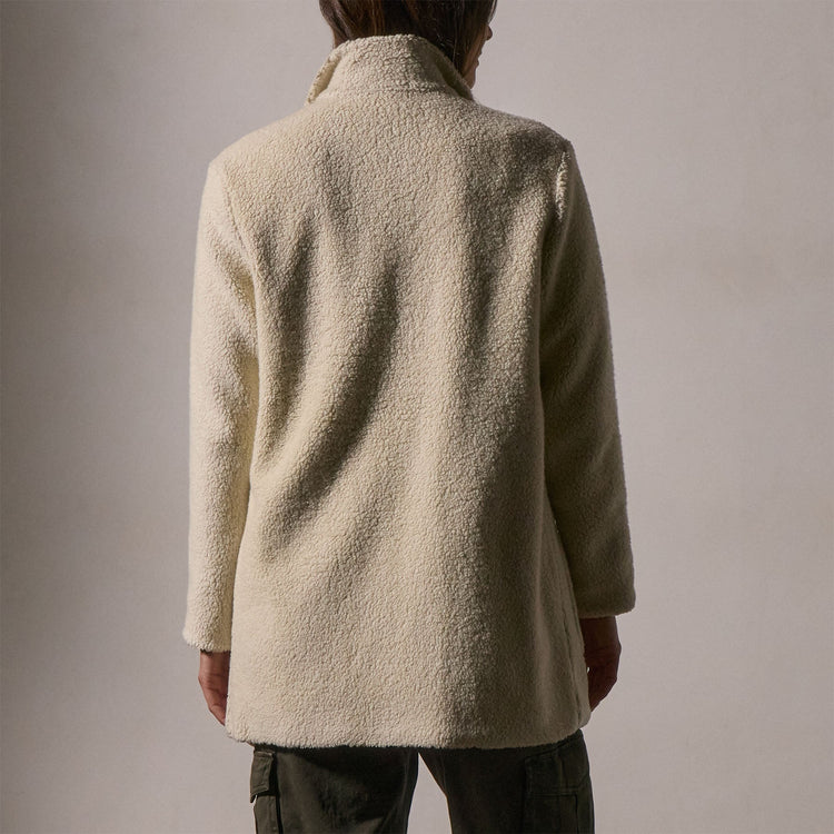Funnel Neck Coat in Ivory | James Perse Los Angeles