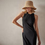 High Neck Crepe Matte Jersey Dress in Black | James Perse Los Angeles 