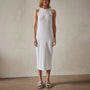 High Neck Crepe Matte Jersey Dress in White | James Perse Los Angeles 